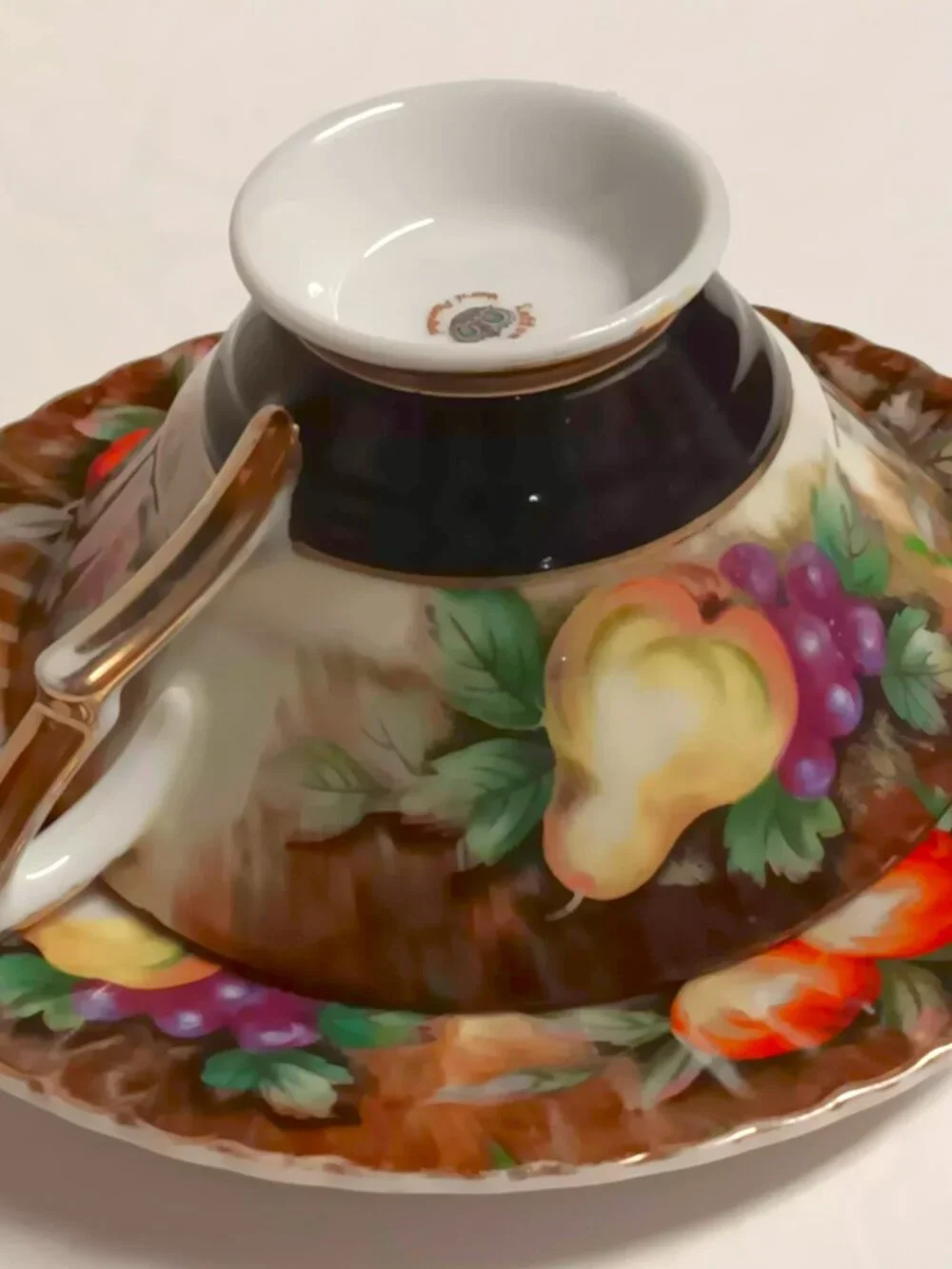 Vintage 1950's Lefton Heritage Orchard cup and saucer.